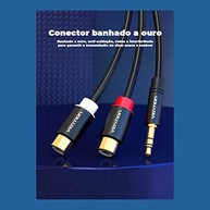Cabo Adaptador Vention 2 RCA para P2 Profissional DJ - Conexão Impecável 30cm - imagem 5