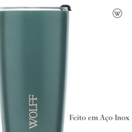 Copo Térmico WOLFF 600ml - Aço Inox com Parede Dupla e Tampa Verde - imagem 4