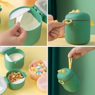 Pote Dosador de Leite em Pó Infantil com Colher Medidora - Seguro, Prático e Atóxico (Tamanho G) Verde - imagem 3