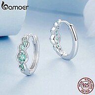 Brincos de Prata Bamoer: Elegância em Onda Verde - imagem 2