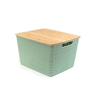Oikos - Caixa Organizadora 18L com Tampa de Bambu Verde Sálvia - Design Elegante e Funcionalidade Inteligente - imagem 2