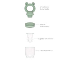 Porta-Frutinhas Silicone Ursinho Verde - Seguro e Prático para Bebês - imagem 5