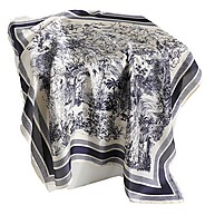 Lenço Quadrado Feminino com Estampa Botânica – Elegância Leve e Versátil - imagem 1