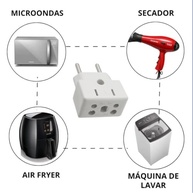 KIT 3 Adaptadores Benjamin Universais 3 Pinos 10A/20A - Segurança e Versatilidade para Seus Aparelhos! - imagem 3