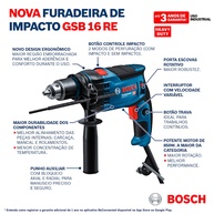 Furadeira Bosch GSB 16 RE: Potência e Versatilidade - imagem 2