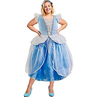 Vestido Princesa Cinderela Plus Size Luxuoso com Tiara - imagem 1