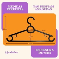 Cabides Antideslizantes Reforçados 30 Unidades - Kit Completo com Porta Gravata e Gancho para Vestidos - imagem 3