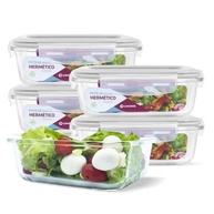 KIT 5 Potes de Vidro Retangular com Tampa Hermética 640ml - Frescor e Segurança na Cozinha - imagem 2