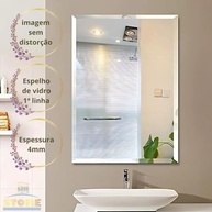 Espelho Decorativo Retangular Cebrace 70x50cm | Bisotê 20mm | Vidro 4mm | Ideal para Sala, Quarto, Banheiro e Cozinha - imagem 2