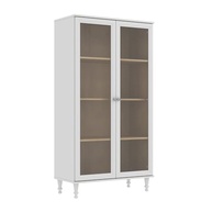 Cristaleira Estante para Livros Ditália 2 Portas com Vidro - Design Moderno em Branco - imagem 2