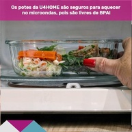 KIT 5 Potes de Vidro Retangular com Tampa Hermética 640ml - Frescor e Segurança na Cozinha - imagem 5