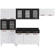 Cozinha Completa Mirage New 14 Portas 2 Gavetas 5 Vidros Telasul Preto - Design Moderno e Resistente - imagem 4