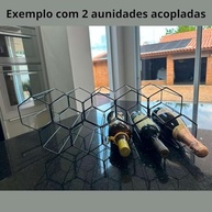 Adega de Vinho com Porta-Rolhas Aramado Empilhável - Design Moderno e Prático para Armazenamento Elegante - imagem 3