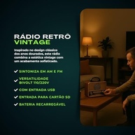 Rádio Retrô Bluetooth: Estilo Vintage com Som Moderno e USB - imagem 3