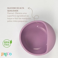 Kit Bowl de Silicone Violeta com Talheres Seguros para Bebês - Pippo - imagem 4