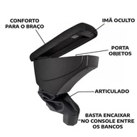 Apoio de Braço Premium para Novo Polo e Virtus (2016+) - Conforto e Estilo em Tecido Preto com Costura Branca - imagem 4