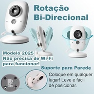 Babá Eletrônica com Câmera HD 1080p, Visão Noturna 10M, Áudio Bidirecional e Controle por App - imagem 4