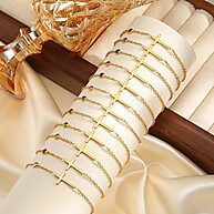 Pulseira Cruz com Diamantes e Pedra do Mês - VNOX - imagem 2