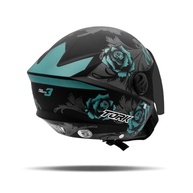 Capacete Aberto New Liberty 3 Flowers Azul Fosco - Segurança e Estilo para Você! - imagem 5