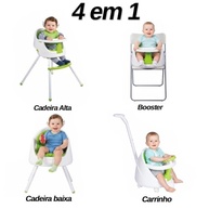 Cadeirão Alimentação 4 em 1 Multifuncional com Volante e Guia - Cadeira Booster que Vira Carrinho Infantil até 5 Anos - imagem 5