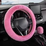Kit 2 Peças: Capa Volante Pelúcia Rosa + Câmbio - Macio, Quente e Antiderrapante - imagem 2