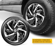 Calota Esportiva Nitro Preto/Prata Aro 14: Estilo e Segurança para seu VOLKS - imagem 4