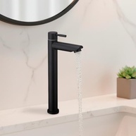 Torneira de Mesa para Banheiro Bica Alta 1/4 Volta Aço Inox 304 Elegance Beltempo - Preto Fosco - imagem 2