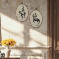 Arte de Parede Oval Western Vintage - Decoração Rústica para Casa e Escritório - imagem 3