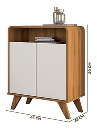 Aparador Retrô 2 Portas Nature Off White - Estilo e Funcionalidade para seu Ambiente - imagem 4