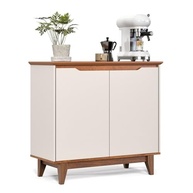 Buffet Flow 2 Portas com Prateleira Ajustável - Design Moderno em Madeira Freijó Off White - imagem 3