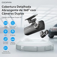 DDPAI N1: Câmera Veicular Dupla 1296P+1080P com Wi-Fi, Visão Noturna e Monitoramento 24h - imagem 3