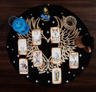 Pano de Altar com Asas de Anjo - Tecido Wiccano para Bruxaria e Tarô, 45,7x45,7 cm, 100% Algodão - imagem 3