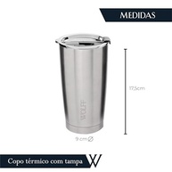 Copo Térmico Wolff 600ml - Aço Inox com Parede Dupla | Mantém Bebidas na Temperatura Ideal para Viagem - imagem 3