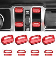 Capa Botão Interruptor Janela Jeep Wrangler JL JLU & Gladiator JT 2018-2025 - Vermelho Premium - imagem 2