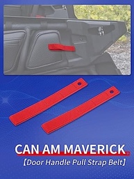 Kit 2 Alças de Puxador Porta UTV Vermelha + Desvios Cinto Segurança para CAN AM Maverick X3 (2017-2022) - imagem 3