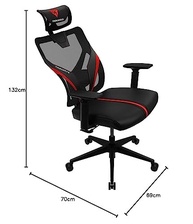 Cadeira Ergonômica Yama1 Vermelha ThunderX3 – Conforto e Estilo para seu Setup - imagem 3