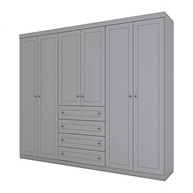 Guarda-Roupa Casal Nova York 6 Portas 4 Gavetas Espresso Móveis – Organização e Estilo para seu Quarto - imagem 4