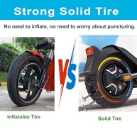 Pneu Sólido 8.5x3.0 para Scooter Elétrica: Xiaomi M365, Zero 8/9, VSETT 8/9, Kugoo e Dualtron Mini - Preto (2 Peças) - imagem 4