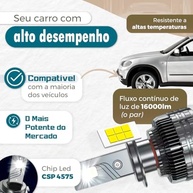 Kit Lâmpada Ultra LED Zeus 16.000 Lm 6000K H7 Canceller Premium - Visão Noturna Imbatível - imagem 5