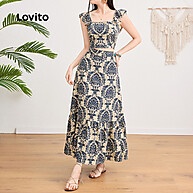 Conjunto Boho com Estampa Tribal e Babados - Saia com Zíper - imagem 2