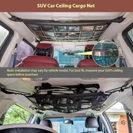 Organizador de Teto de Carro: Bolso de Rede Dupla com Zíper para Máximo Espaço e Segurança - imagem 3