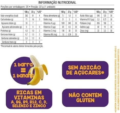 Banana Brasil Display Barra De Frutas Banana Kids Minions Sabor Uva C/ 20 Unid. De 22G (440G)