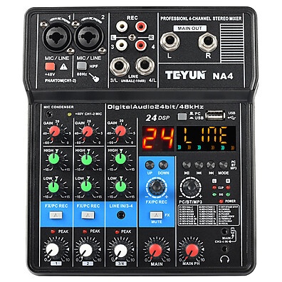 Mixer de Áudio TEYUN: Sua Voz Profissional!