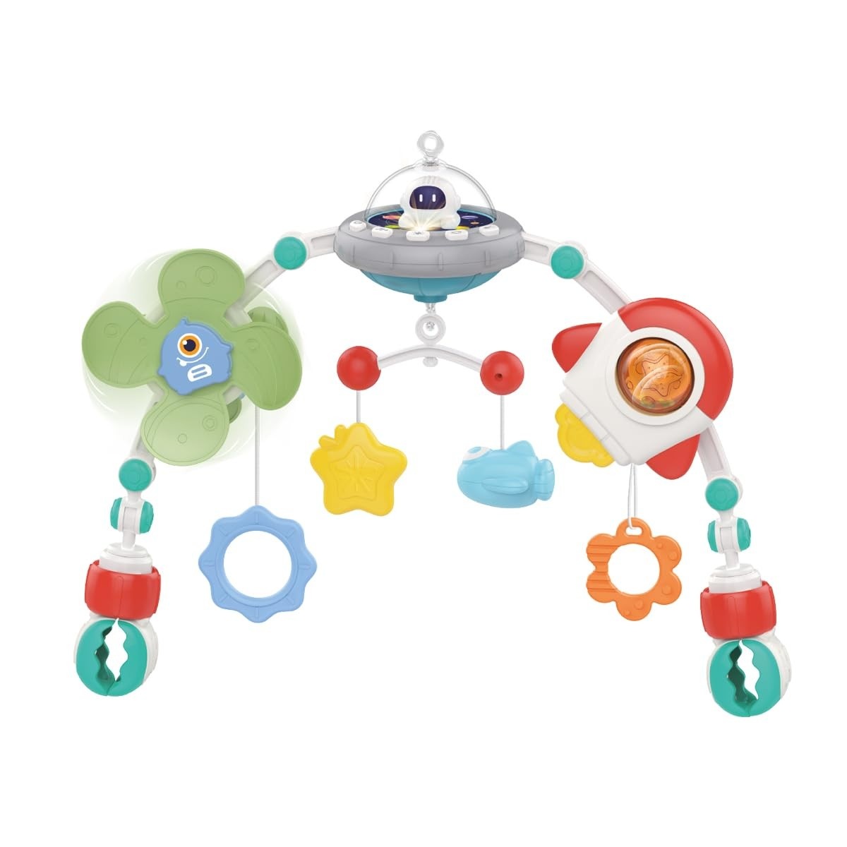Móbile Bebê Arco Space: Diversão e Desenvolvimento para Carrinho e Berço