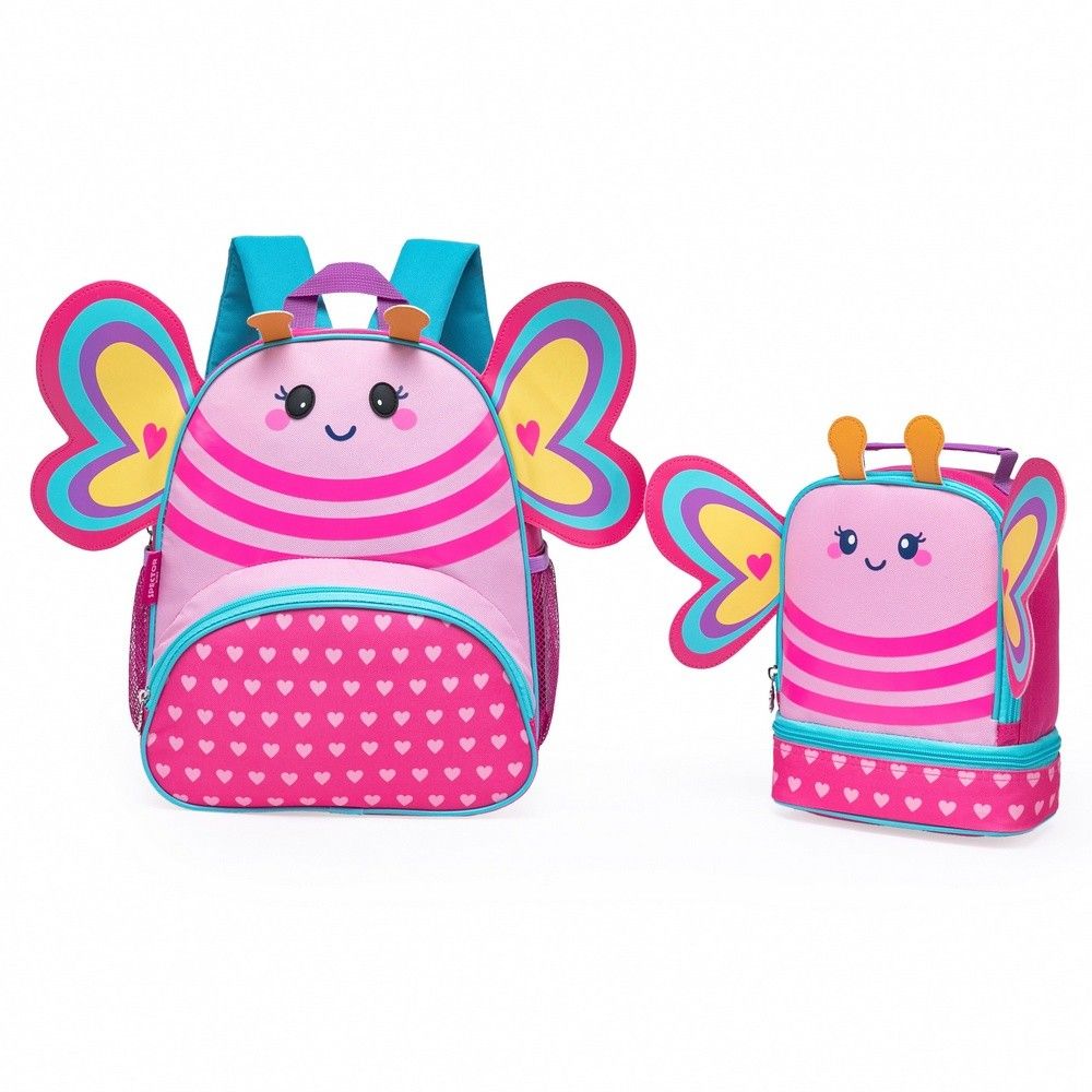 Mochila e Lancheira Infantil Borboleta: Kit Completo!