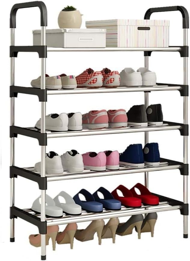 Sapateira Organizadora 5 Andares com Prateleiras Multiuso - Estante Moderna para Sapatos, Livros e Acessórios