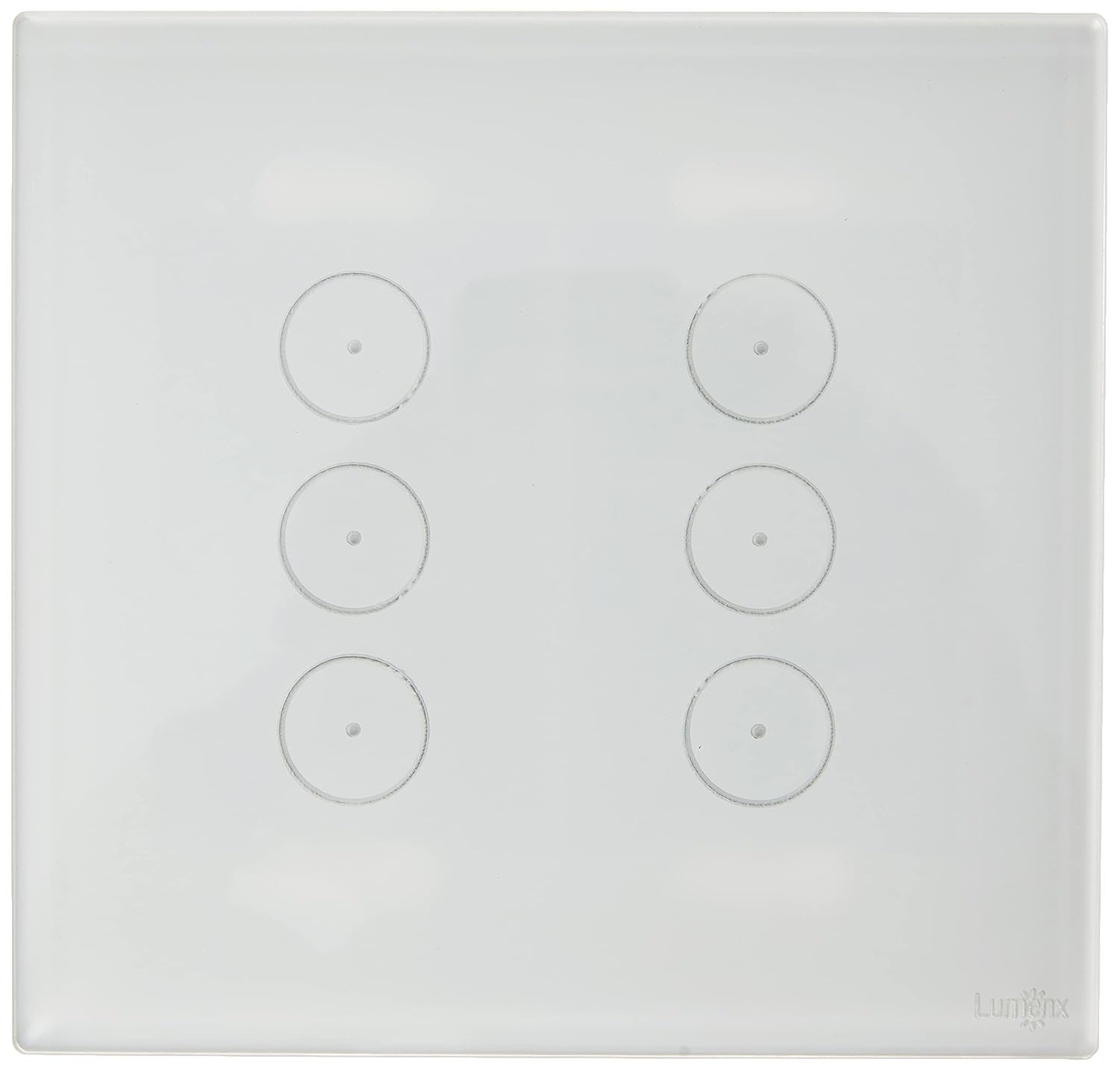 Interruptor Touch 6 Botões Lumenx: Modernidade e Controle com Espelho em Acrílico Branco