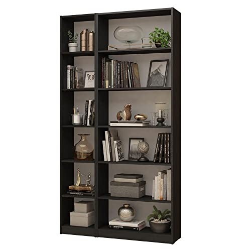 Kit Estantes Livreiro Madesa 6908 + 6906 - Design Moderno em Preto