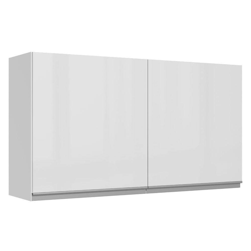 Armário Aéreo Madesa Acordes 120cm em MDF com Portas Branco Brilho - Design Moderno e Resistente