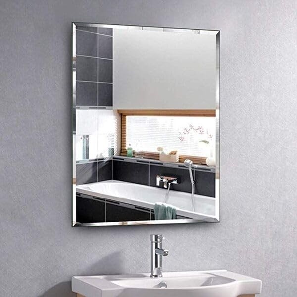 Espelho Bisotê Retangular 80x60cm - Design Moderno com Chanfro de 20mm | Ideal para Sala, Banheiro, Quarto ou Cozinha